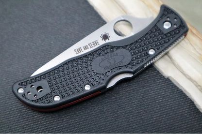 Spyderco Endela Thin Red Line Edition - Black FRN Handle / Satin PS Blade / VG-10 Steel - C243FPSBKRD