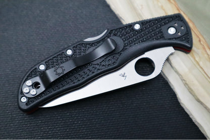 Spyderco Endela Thin Red Line Edition - Black FRN Handle / Satin PS Blade / VG-10 Steel - C243FPSBKRD