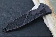 Microtech SOCOM Elite Auto Tactical - Drop Point Black Blade with Partial Serrate / Black Aluminum Handle / Black Chassis 160A-2T - Northwest Knives