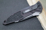 Microtech SOCOM Elite Auto Tactical - Drop Point Black Blade with Partial Serrate / Black Aluminum Handle / Black Chassis 160A-2T - Northwest Knives