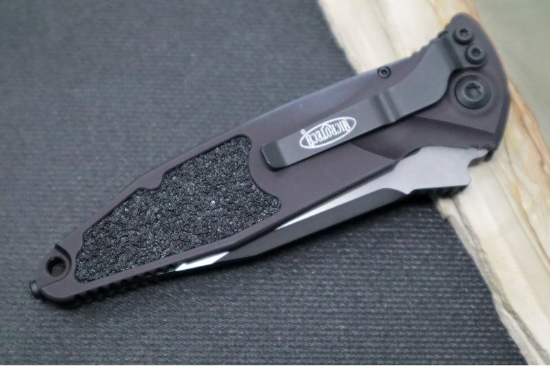 Microtech SOCOM Elite Auto Tactical - Drop Point Black Blade with Partial Serrate / Black Aluminum Handle / Black Chassis 160A-2T - Northwest Knives