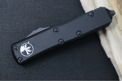 Microtech UTX-85 OTF Tactical - Dagger Blade with Full Serrate / Black Blade / Black Body - 232-3T