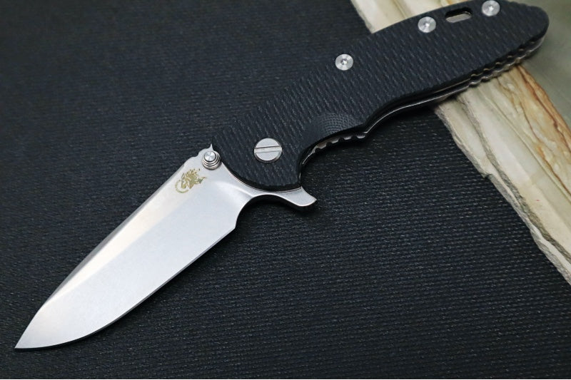 Rick Hinderer Knives XM-18 - 3.5" Spearpoint Blade / Stonewash Finish / Black G-10 Handle