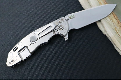Rick Hinderer Knives XM-18 - 3.5" Spearpoint Blade / Stonewash Finish / Black G-10 Handle