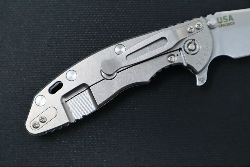 Rick Hinderer Knives XM-18 - 3.5" Spearpoint Blade / Stonewash Finish / Black G-10 Handle