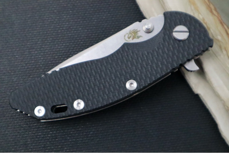 Rick Hinderer Knives XM-18 - 3.5" Spearpoint Blade / Stonewash Finish / Black G-10 Handle