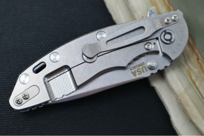 Rick Hinderer Knives XM-18 - 3.5" Spearpoint Blade / Stonewash Finish / Black & Blue G-10 Handle