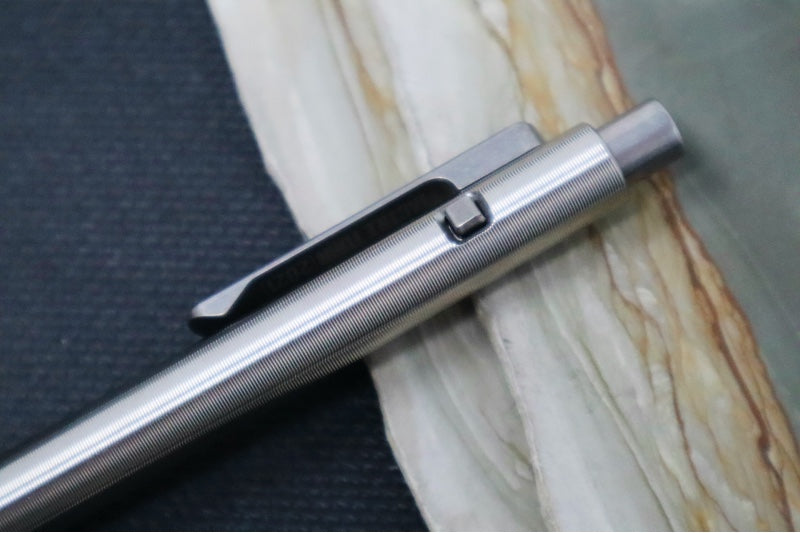 Tactile Turn Small Side Click Pen - Titanium Handle / Titanium Clip