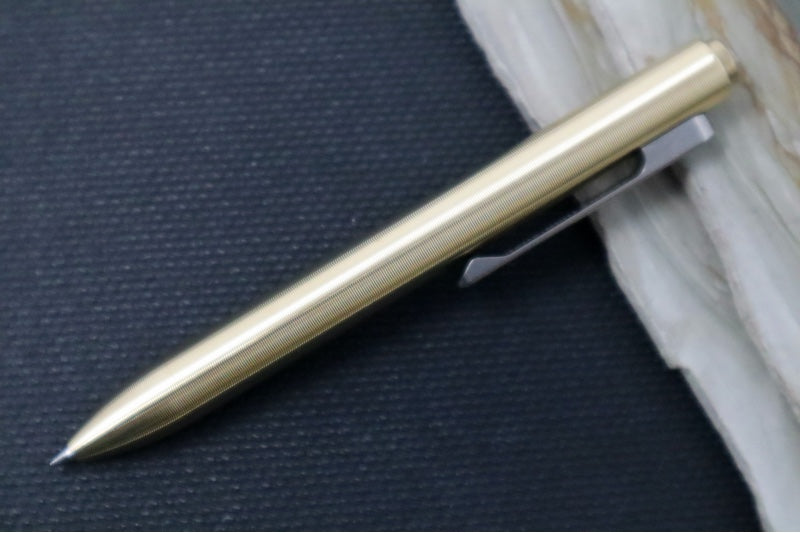 Tactile Turn Mini Side Click Pen - Bronze Handle / Titanium Clip