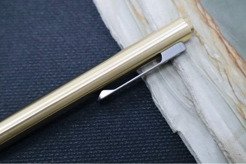 Tactile Turn Mini Side Click Pen - Bronze Handle / Titanium Clip
