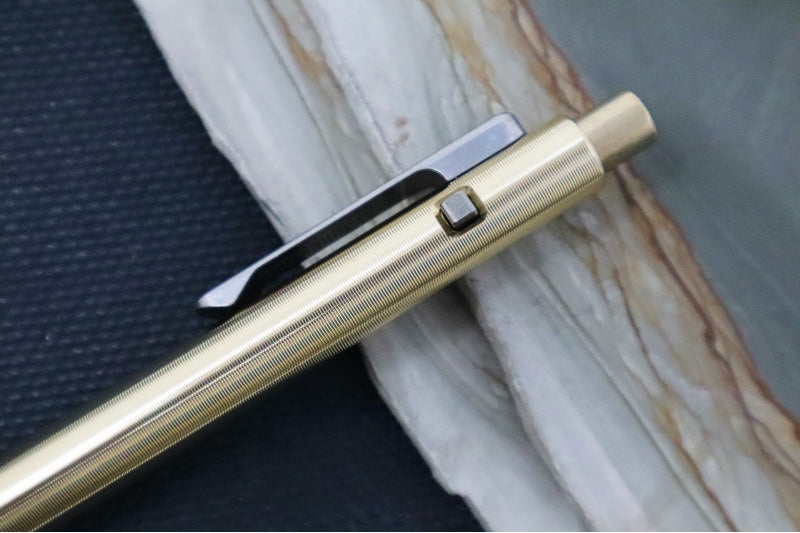 Tactile Turn Mini Side Click Pen - Bronze Handle / Titanium Clip