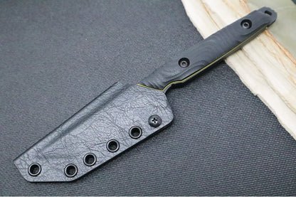 Toor Knives Kingpin - Shadow Black KG Gunkote Blade / CPM-3V Steel / Black G10 Handle & Yellow Liners / Kydex Sheath 850022587689