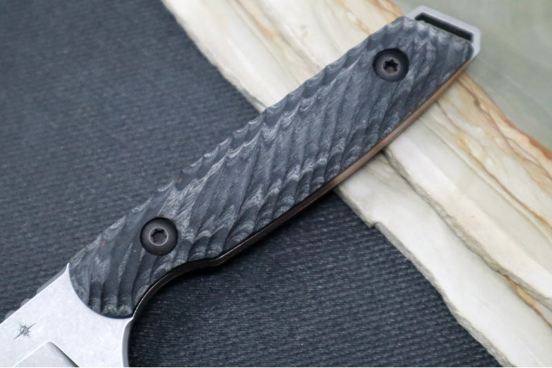 Toor Knives Field 2.0 - Classic Stone Finish Blade / 154CM Steel / Black G10 Dynamic Fluting Handle / Leather Sheath 36405170