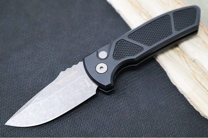Pro Tech SBR Auto - Black Textured Aluminum Handle / Acid Washed Blade LG415 - Northwest Knives