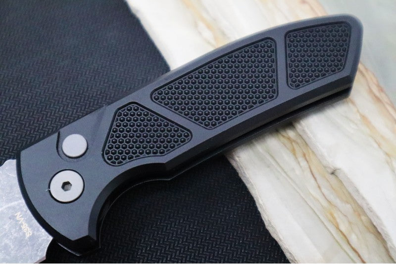 Pro Tech SBR Auto - Black Textured Aluminum Handle / Acid Washed Blade LG415 - Northwest Knives