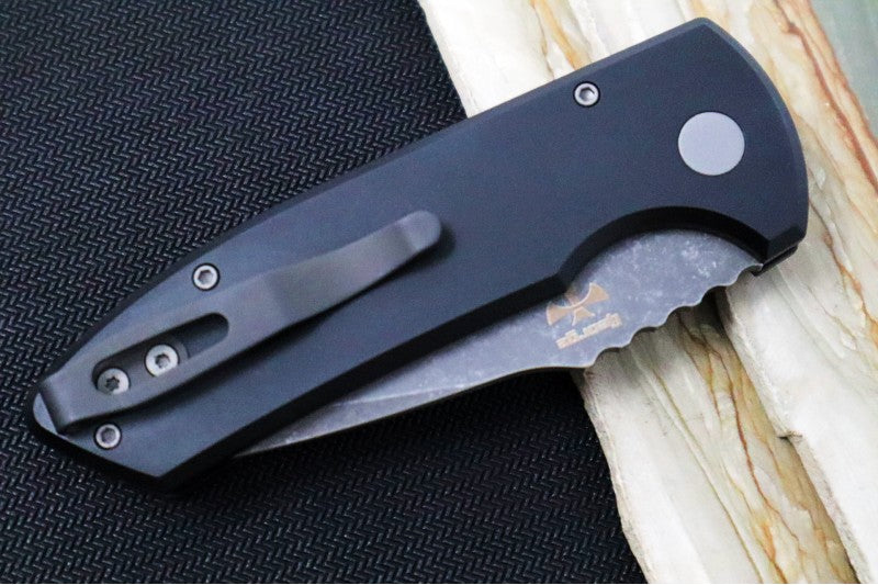 Pro Tech SBR Auto - Black Textured Aluminum Handle / Acid Washed Blade LG415 - Northwest Knives