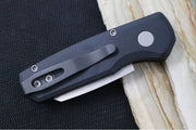 Pro Tech Runt Auto - Black Aluminum Handle / Stonewashed Reverse Tanto Blade / CPM-20CV Steel R5201 - Northwest Knives