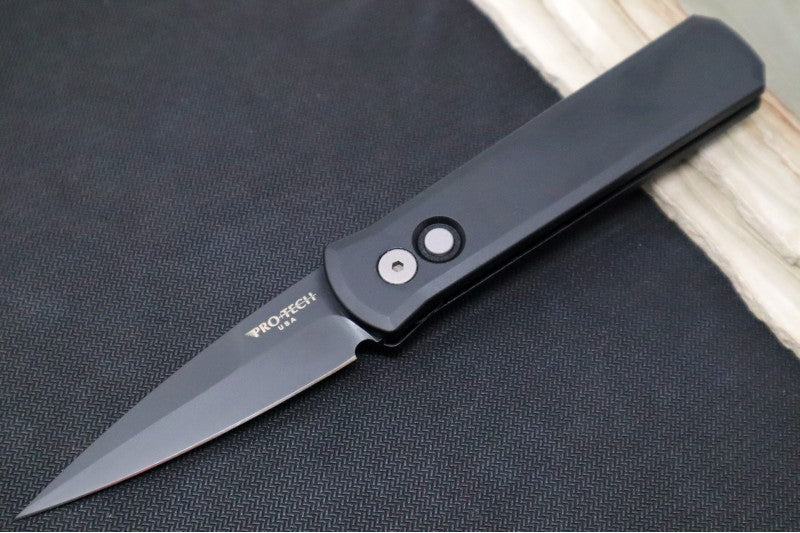 Pro Tech Godson Auto - Black Handle - 154CM Black Blade 721