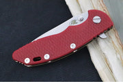 Rick Hinderer Knives XM-18 - 3.5" Spearpoint Blade / Stonewash Finish / Red G-10 Handle & Bronzed Anodized Frame - Northwest Knives
