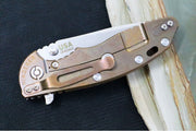 Rick Hinderer Knives XM-18 - 3.5" Spearpoint Blade / Stonewash Finish / Red G-10 Handle & Bronzed Anodized Frame - Northwest Knives