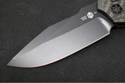 Heretic Knives Wraith Auto - Black DLC Drop Point / Aluminum Handle & Marbled Carbon Fiber Bolster H000-4A-T - Northwest Knives
