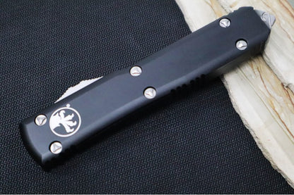 Microtech Ultratech OTF - Tanto Edge / Stonewash Partial Serrated Blade / Black Body - 123-11