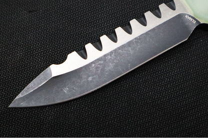 Heretic Knives Hydra Single Action OTF - Battleworn Black Blade / Jade G-10 & Black Anodized Aluminum Handle H007-8A-JADE