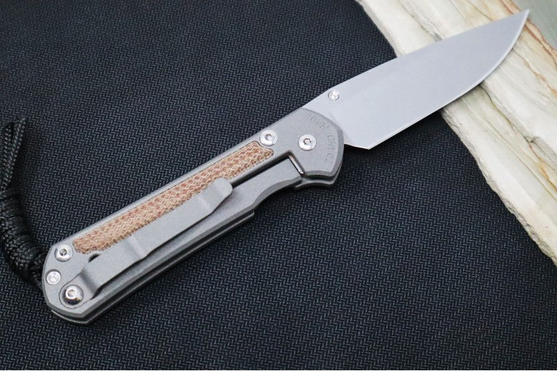Chris Reeve Knives Small Sebenza 31 - Drop Point / Natural Canvas Micarta Inlay / Magnacut Steel S31-1212