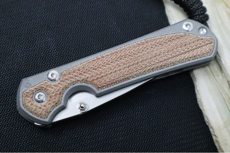 Chris Reeve Knives Small Sebenza 31 - Drop Point / Natural Canvas Micarta Inlay / Magnacut Steel