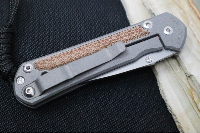 Chris Reeve Knives Small Sebenza 31 - Drop Point / Natural Canvas Micarta Inlay / Magnacut Steel S31-1212