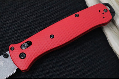 Benchmade 537GY-1 Bailout Custom - Fire Red Cerakote Aluminum Handle / M4 Drop Point Blade Regrind