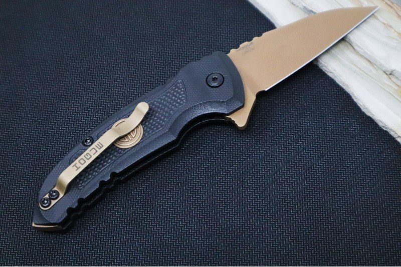Hogue Knives X1 Microflip Sig Sauer Edition- Solid Black G10 Handle / CPM-154 Steel / Bronzed Wharncliffe Blade / SIG Medallion 16160