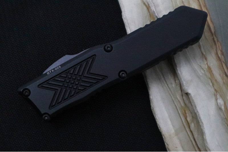 Guardian Tactical GTX-025 OTF - Black Finish / Elmax Steel / Drop Point Blade / Black Anodized Aluminum Handle 12-3111 - Northwest Knives