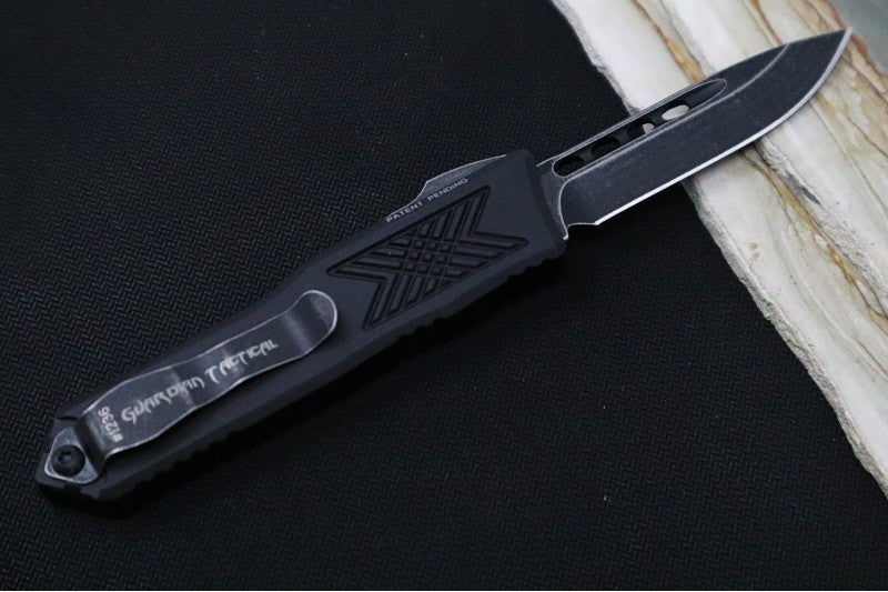 Guardian Tactical GTX-025 OTF - Dark Stonewash Finish / Elmax Steel / Drop Point Blade / Black Anodized Aluminum Handle 12-3611