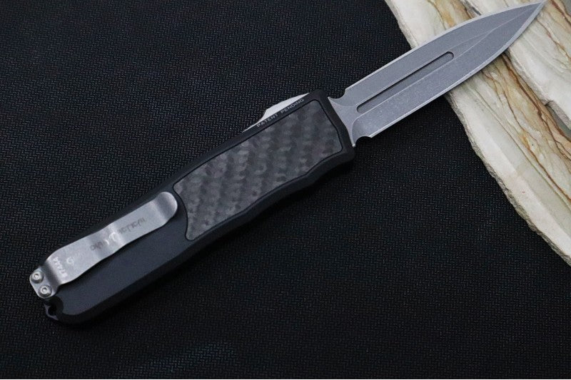 Guardian Tactical Recon 035 - Black Aluminum Handle & Carbon Fiber Inlay / Stonewashed Dagger Blade 92531