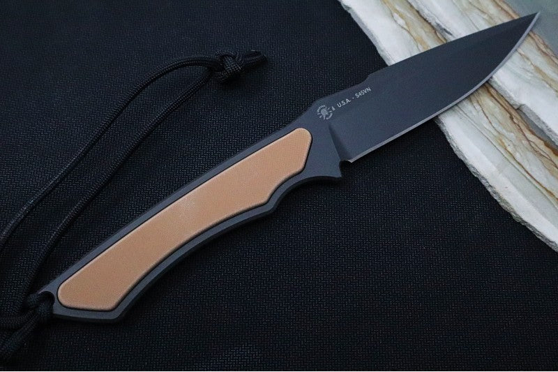 Spartan Blades Phrike Fixed Blade - Black CPM-S45VN Blade / Tan G-10 Handle / Kydex Sheath IMB Loop SB17BKTNKYBK