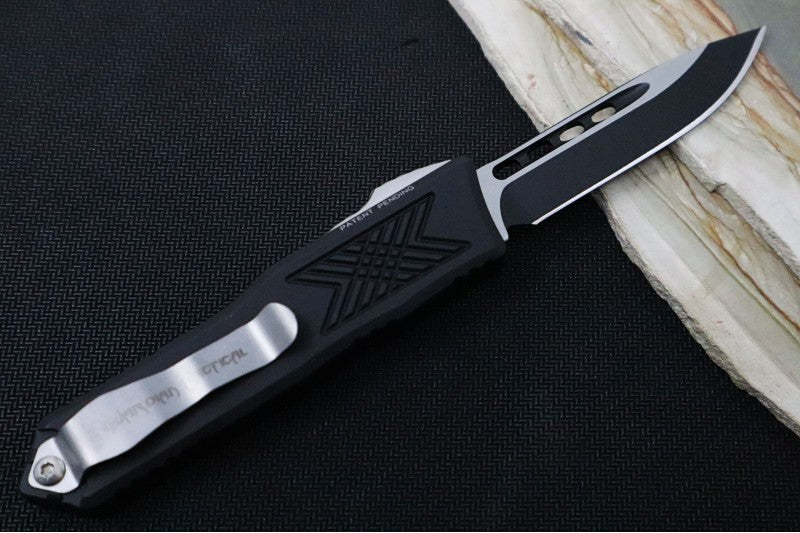 Guardian Tactical GTX-025 OTF - Two Toned Finish / Elmax Steel / Drop Point Blade / Black Anodized Aluminum Handle 12-3211