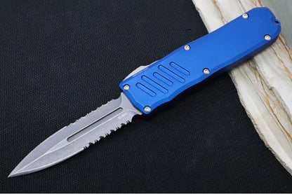 Guardian Tactical Recon 035 - Stonewash Serrated Dagger Blade / Blue aluminum handle 94532-BLUE