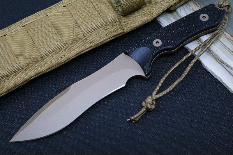 Spartan Blades Ronin Shinto Fixed Blade - Flat Dark Earth CPM-S45VN Blade / Black Micarta Handle / Tan Nylon Sheath SB47DEBKNLTN - Northwest Knives