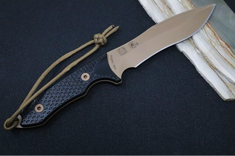 Spartan Blades Ronin Shinto Fixed Blade - Flat Dark Earth CPM-S45VN Blade / Black Micarta Handle / Tan Nylon Sheath SB47DEBKNLTN