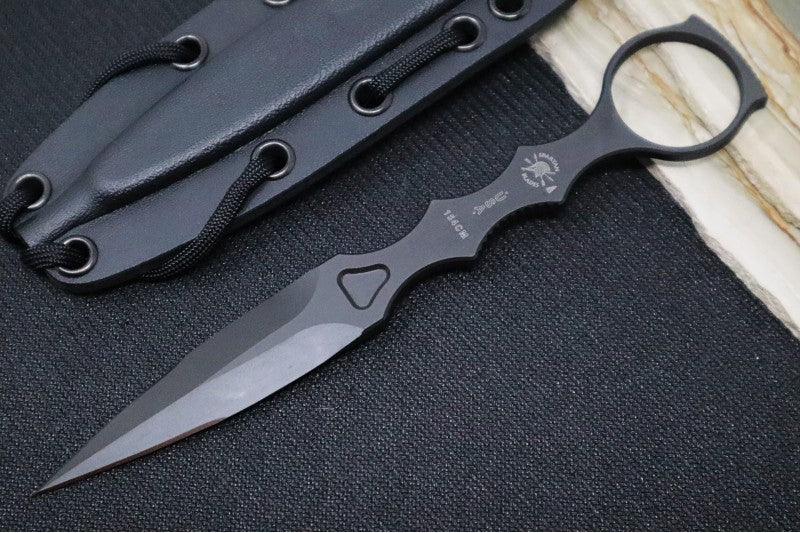 Spartan Blades CQB Tool Fixed Blade - Black Dagger Blade / Black Kydex Sheath SB9BK - Northwest Knives