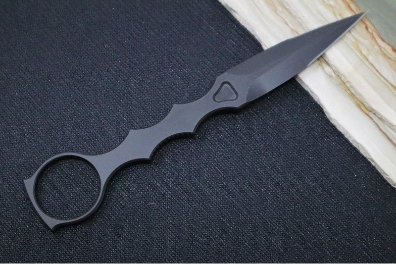 Spartan Blades CQB Tool Fixed Blade - Black Dagger Blade / Black Kydex Sheath SB9BK