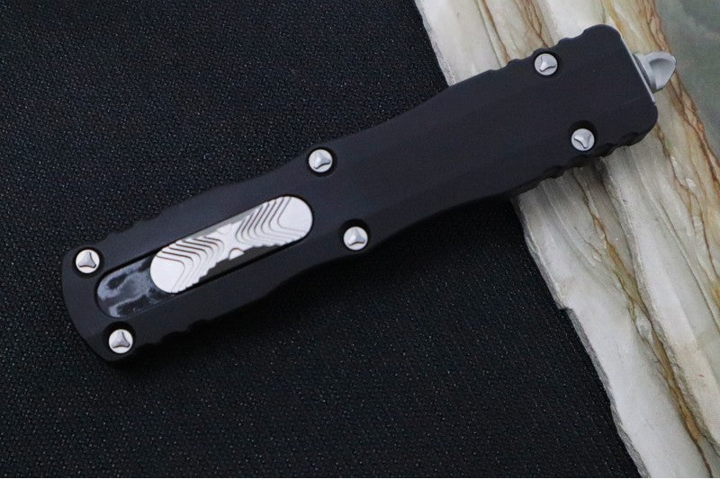 Microtech Dirac Delta OTF - Double Edge / Stonewash Finish / Black Anodized Aluminum Handle 227-10