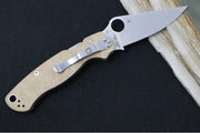 Spyderco Paramilitary 2 - Brown Canvas Micarta Handle / Satin CPM-Cruwear Blade - C81MPCW2 - Northwest Knives