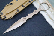 Spartan Blades CQB Tool Fixed Blade - Flat Dark Earth Dagger Blade / Tan Kydex Sheath SB9DE - Northwest Knives