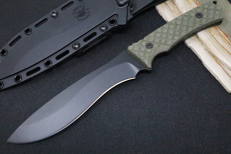 Spartan Blades Machai Fixed Blade - Black Blade / Green Micarta Handle / Black Retention Sheath SBSL002BKGR