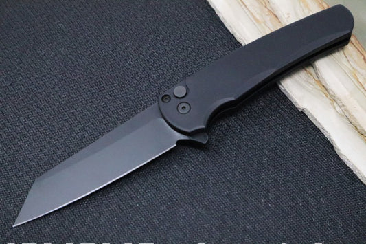 Pro Tech Malibu Flipper - 20CV Steel / Reverse Tanto in Black DLC Finsh / Black Aluminum Handle 5203