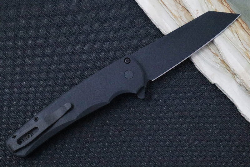 Pro Tech Malibu Flipper - 20CV Steel / Reverse Tanto in Black DLC Finsh / Black Aluminum Handle 5203