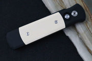 Pro Tech Godson Auto - Black Handle w/ Ivory Micarta Insert - 154CM Black Blade 752 - Northwest Knives