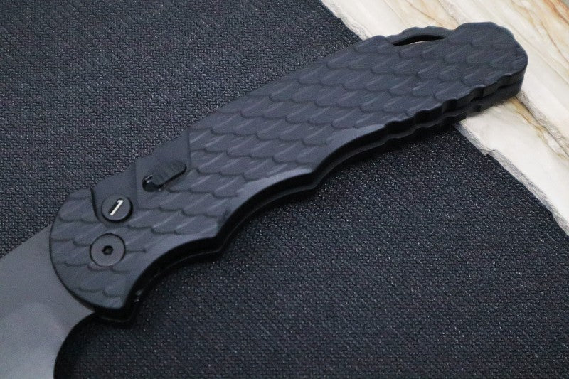 Pro Tech Tactical Response 4 Operator Auto - Black Feather Textured Handle / Black D2 Blade / Tritium Button TR-4.F3OPERATOR - Northwest Knives